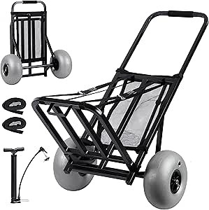 Amazon.com : Neorexon Beach Cart with Balloon Wheels, w/10 inch TPU Ballon Tires Big Wheels Beach Trolley, 200LBS Loading Folding Sand Car, Beach Buggy Cart with Big Wheels for Sand : Patio, Lawn & Garden