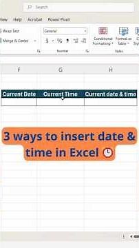 Excel Trick Every Beginner Must Know 😍 | Current Date & Time#excel #excelshorts #exceltips #officetp