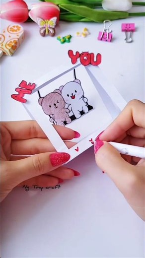 Easy DIY Cute Paper Crafts 😍✂️/ DIY Mini Paper Crafts #Shorts #diy #craft #art #love #cute #fun