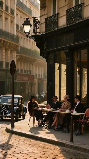 1950s Paris Café ☕ Vintage French Street Vibes | Relaxing Retro Ambience #shorts