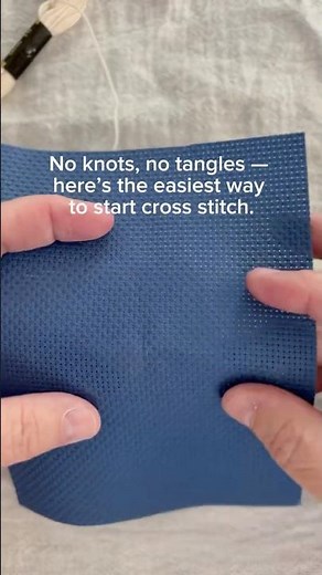 How to Start Cross Stitch with the No Knot Loop Method | Beginner Cross Stitch Tip