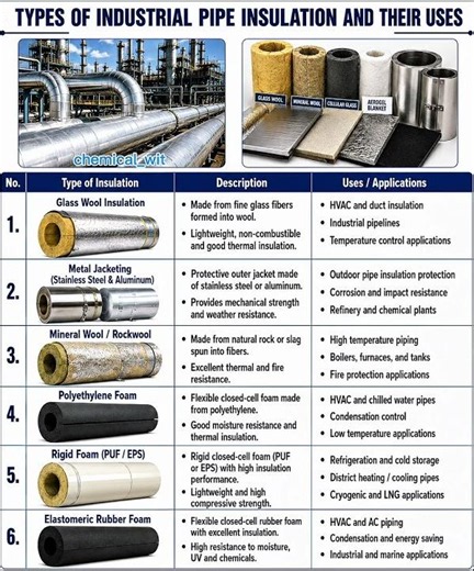 Types Of Industrial Pipe Insulation And Their Uses