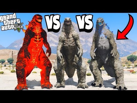 Lava Godzilla Vs Normal Godzilla Vs Ice Godzilla Epic Battle in GTA 5!