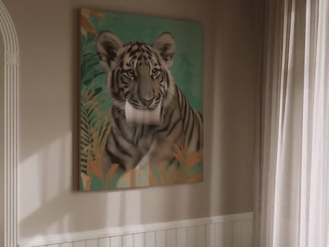 Ready to Hang TIGER CANVAS - Cute Tiger POSTER Tropical Jungle Wall Art Animal Holding Toilet Paper Roll in Mouth Cute Bathroom Decor Humor - Etsy