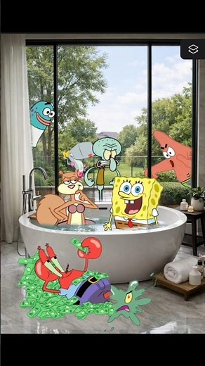SPONGEBOB & SANDY IN THE BATHTUB! 🛁😱 PATRICK AND SQUIDWARD MAKE A MESS 😂 #spongebob