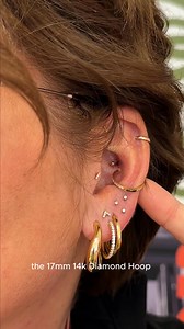 Week three of What We’re Wearing Wednesdays with Nurse Miranda! 👂✨ Whether you need inspo on what piercings to get next or how to style your stacks, she’s definitely your gal! She’s styling her ears with: ✨ Flex Hoops ✨ Timeless Hoops ✨ Cz Hoops 25mm ✨ Skinny CZ Wave Hoops ✨ 17mm 14k Gold Diamond Hoops ✨ Endless Hoop 8mm ✨ 24k Crystal Marquise Flat Back Stud ✨ 14k Tiny Diamond Bar Flat Back Stud ✨ 14k Bezel 1.5mm Lab Grown Diamond Flat Back Stud ✨ 14k Lab Diamond Trio Flat Back Stud ✨ 14k Diamo