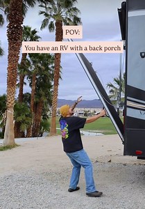 An RV with a back patio 😍. This is a big reason we LOVE our Toyhauler RV. This isn’t just a RV, it’s our dream home on wheels designed for comfort and adventure. What truly sets our rig apart is our back patio. It’s so much more than just an outdoor space, it’s an extension of our living area, offering versatility wherever we park. Imagine relaxing under the stars, with tons of room for lounging and enjoying the views, all from the comfort of our very own private deck. 😍 We love being able to 