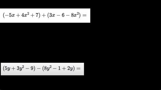 Adding and subtracting polynomials of degree two