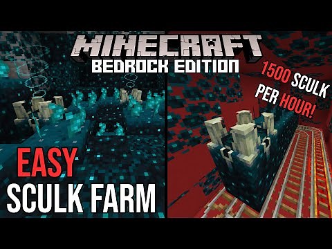 EASY EFFICIENT SCULK FARM - Minecraft Bedrock 1.19+ Tutorial for MCPE, Xbox, Playstation, PC