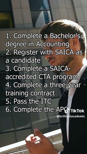 How to become a Chartered Accountant in South Africa Full Video: https://youtu.be/a7Qh4NwozbI #CASA #SAICA #CA(SA) #Accountant #AccountingStudent