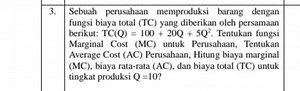 A company produces goods with a total cost (TC) function given ... | Filo