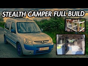 CHEAP DIY Micro Camper - STEALTH Car Campervan Full Build Timelapse -Peugeot Partner Start to Finish