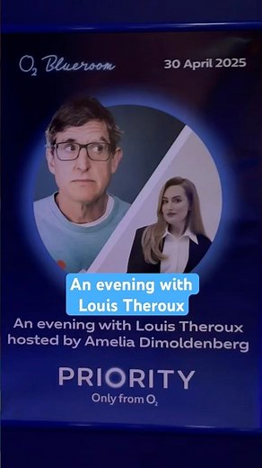 Priority winners got to spend an exclusive evening with Louis Theroux 🤩 #O2Priority #louistheroux