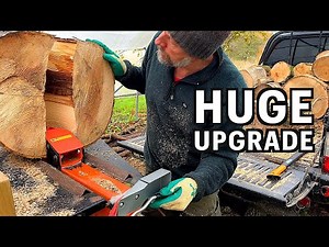 Game-Changer Mod - So Much Better for Big Logs - One Handed Electric Log Splitter VS Big Rounds