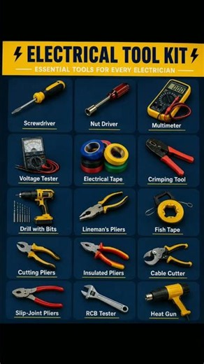 ⚡ 15 Essential Electrical Tools Every Electrician Must Have 🔧 #ElectricalTools #Electrician #viral