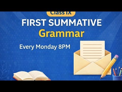 Class 9 English Grammar | First Summative Evaluation Syllabus 2026