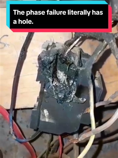 What would cause a phase failure to shotcircuit to this point? #wiring #phasefailurerelay #electrician #electricalrepair