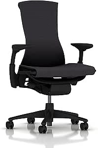Herman Miller Embody Ergonomic Office Chair | Fully Adjustable Arms and Carpet Casters | Carbon Balance
