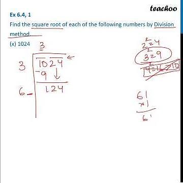 Ex 5.4, 1 (x) - Find square root of 1024 (By Division Method) - Teachoo Maths - Teachoo