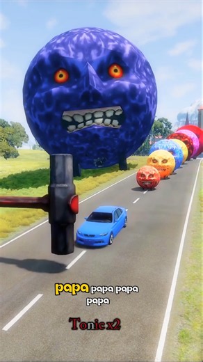 small car vs Big Moon Big & Small Moon Cars vs Female Knight #2 in the game BeamNG.drive