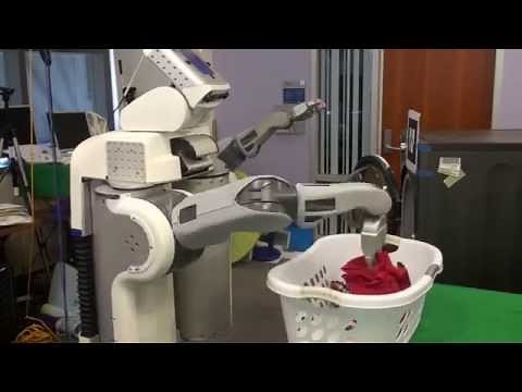 Autonomous robot does laundry