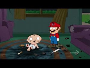 Mario jumps on turtle - family guy