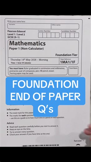 GCSE Maths - Foundation #math #gcse #gcsemaths