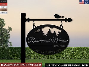 Personalized Metal Address Sign: Mountain & Forest Cabin Decor - Etsy