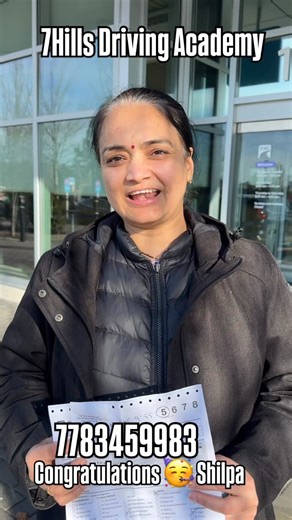 Seven Hills Driving Academy | 🎉 Congratulations Shilpa on passing your Class 5 road test on the first try! Wishing you safe and confident driving ahead — from all of... | Instagram