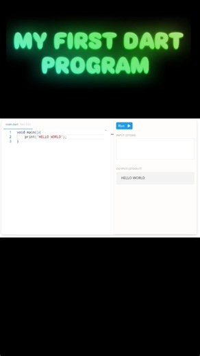 🚀 My First Dart Program | Beginner Coding Journey 💻 #Shorts