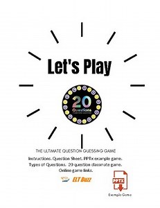 20 Questions Game. PPTx. Video. Instructions. Question Sheets. Templates.