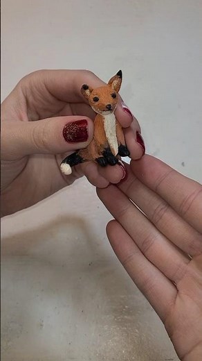 Making a Fox out of Polymer Clay! #claysculpture #crafts