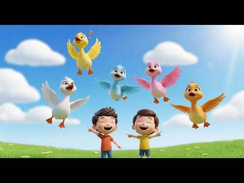Five Little Geese Honk Honk Honk | Farm Animal Song & Counting for Kids