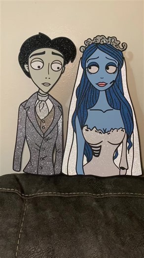 Corpse Bride Victor and Emily 14” party prop! #papercrafts #cardstockprojects #papercraft #cricutoffthemat #cardstockprops #characterprops #halloweenpartyprop #halloweendecor #cardstockprop