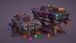 Post-apocalyptic Cars "Cutter" - Buy Royalty Free 3D model by halenpet