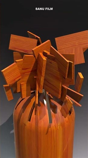 Wooden Physics Simulation in Blender #physics #shorts #3d