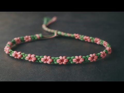 Craft a Beautiful Flowers Bracelet with Simple Macrame 🌸