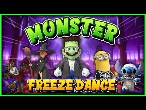 Monster Freeze Dance! 🎃 Halloween Brain Break 🎃 Halloween Races 🎃 Just Dance 🎃 Danny Go Noodle