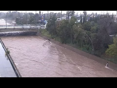 Live view of the LA River in Universal City