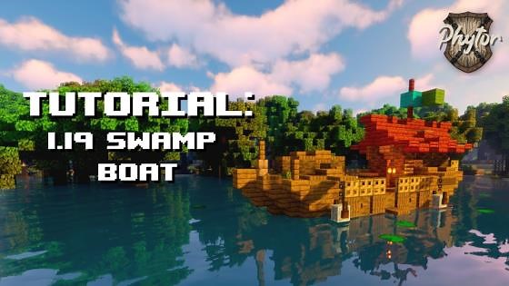 Minecraft Tutorial: How to Build a Mangrove Survival Boat House