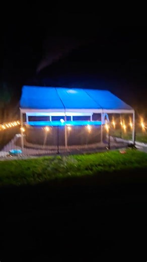 above ground pool led, festoon lights #steel wall pool# mood light #diy #lighting ideas #covered