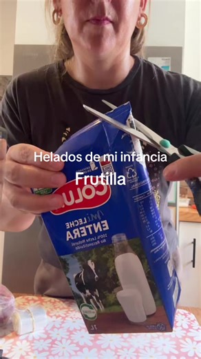 Helados Caseros de Leche y Frutilla