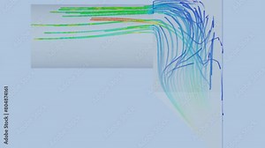 Dust collector airflow simulation - CFD simulation Computational fluid dynamics Stock Video