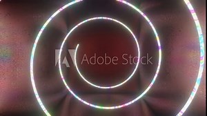 Abstract colorful hypnotic circle technology background glowing spiral neon light line rotating inside tunnel, spinning helix, hypnotic spiral spectrum, seamless looping animation. 4K 3D background