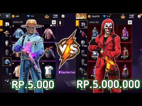 REVIEW AKUN FF SEHARGA 5.000 VS 5.000.000‼️