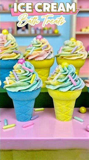 Introducing DIY Ice Cream Bath Treats! Ice Cream Bath Bombs With Bubble Frosting!