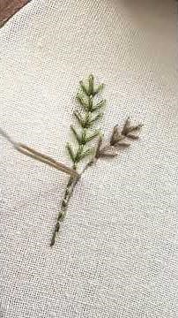 Fern stitch leaf branch hand embroidery easy design for bigenners