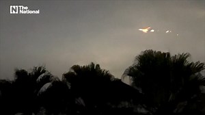 1.3K views · 36 reactions | This is the moment a Boeing 747 cargo plane burst into flames mid-air shortly after take-off from Miami due to an engine malfunction. Full story: https://news.ae/3u3YsNx | The National | Facebook