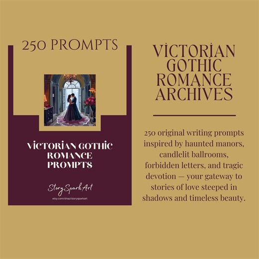 Victorian Gothic Romance Writing Prompts: Dark Academia, Gothic Love, Drama (PDF   HTML Generator) - Etsy
