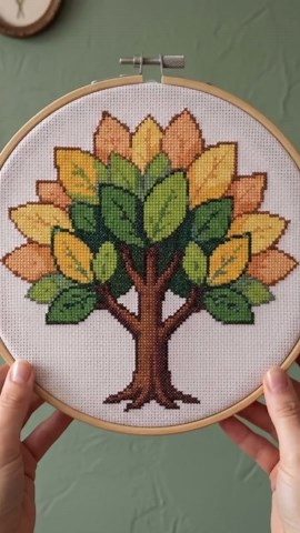 Tree Cross Stitch Pattern | Nature Embroidery Design | Minimal Forest PDF Pattern | DIY Needlework | PDF Digital Download - Etsy